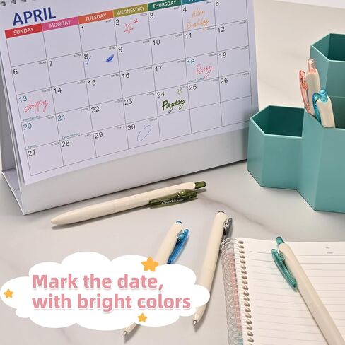 أقلام حبر جل ملونة 0.5 مم 8 ألوان قابلة للسحب سريعة الجفاف قلم حبر ملون بنقطة دقيقة للكتابة الناعمة، قبضة مريحة للمكتب والمدرسة ورسم اليوميات وتدوين الملاحظات in Kuwait