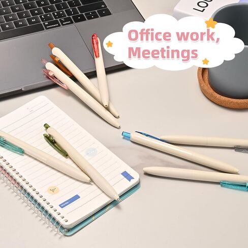 أقلام حبر جل ملونة 0.5 مم 8 ألوان قابلة للسحب سريعة الجفاف قلم حبر ملون بنقطة دقيقة للكتابة الناعمة، قبضة مريحة للمكتب والمدرسة ورسم اليوميات وتدوين الملاحظات in Kuwait