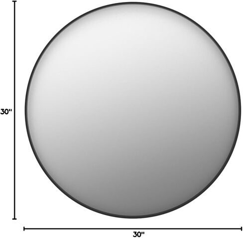 مرآة حمام مستديرة مقاس 30 بوصة - مرآة دائرية مثبتة على الحائط بإطار معدني، مرآة عصرية مناسبة للحمام، والزينة، والمدخل، وغرفة المعيشة، وديكور الحائط، باللون الأسود in Kuwait