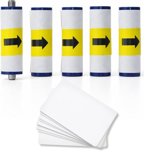 مجموعة بكرات التنظيف Specialist ID Magicard 3633-0054 - 5 أكمام دوارة + شريط قابل لإعادة الاستخدام - متوافقة مع طابعات Magicard 300، 600، Enduro، Rio Pro، Pronto Legacy والمزيد مع 10 بطاقات فارغة in Saudi Arabia