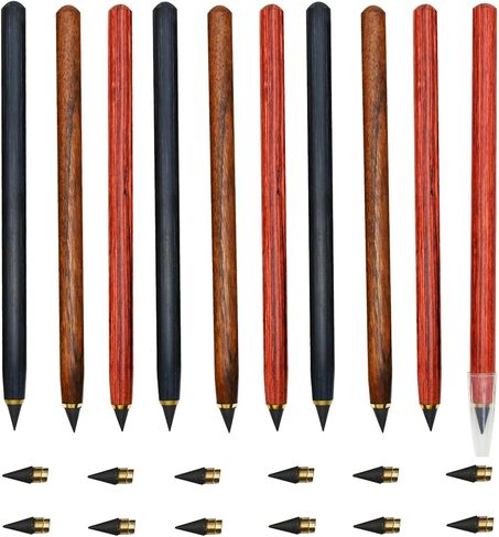 9 pcs Infinity Eternal Pencils Forever Inkless Pen Everlasting Pencil With 12 PCS Replaceable Nibs Never sharpen Pencil For School Office Professional Use in Saudi Arabia