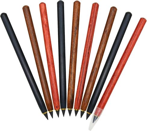 9 pcs Infinity Eternal Pencils Forever Inkless Pen Everlasting Pencil With 12 PCS Replaceable Nibs Never sharpen Pencil For School Office Professional Use in Saudi Arabia