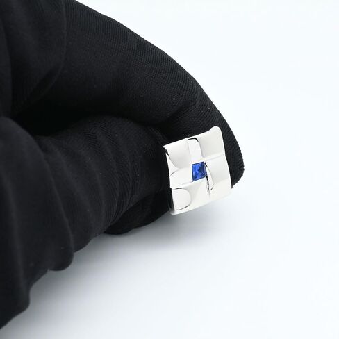 Square Metal Silver Cufflinks with Blue Crystal for Men Lady In Gift Box Classic Men's Cuff Links Jewelry for Wedding Party Daily Office Business Events Tuxedo Dress in Saudi Arabia
