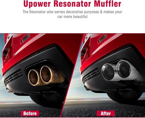 Upower 3" Dual Exhaust Tip, 3" Inlet 3" outlet 9.5" Long Universal 3 Inch Y Tail Pipe Double Wall Polished Stainless Steel Tailpipe Tip in Saudi Arabia