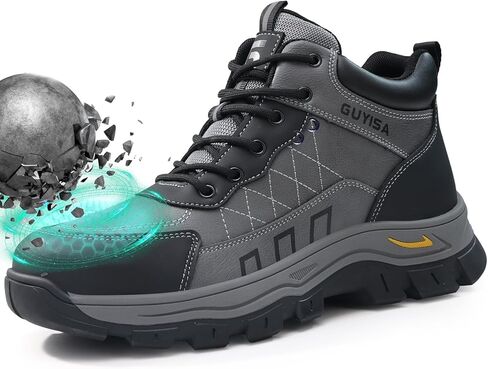 Work Boots for Men Steel Toe Safety Shoes Puncture Resistant Lightweight Industrial Construction Boots Water Resistant in Saudi Arabia