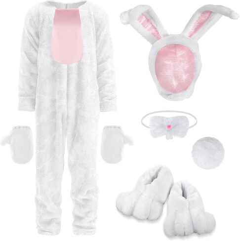 Tigeen Easter Bunny Plush Costume Adult White Rabbit Unisex Easter Party Cosplay Costume for Women Men in Saudi Arabia