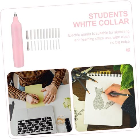 Electric Eraser for Students Portable Sketching Drawing Pencil Eraser with Fine Detail Control Safe Reliable Material Convenient Pen-Style Design for School Art Supplies in Saudi Arabia