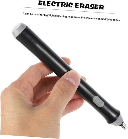 Electric Eraser Auto-Rotate Sketch Modification Tool for Artists Students Designers Black Electric Pencil Eraser for Drawing Correction and Highlighting in Saudi Arabia