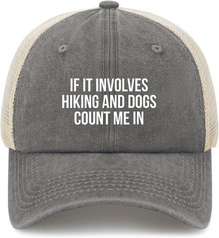 If It Involves Hiking and Dogs Count Me in Hats for Womens Cool Washed in Saudi Arabia