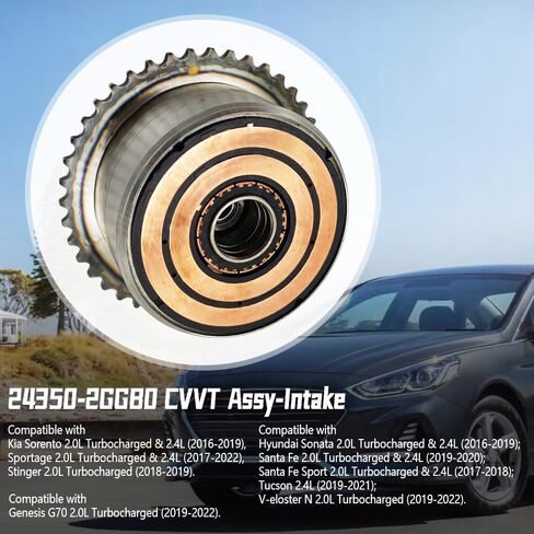CVVT Assembly Intake Fit for Genesis Hyundai Santa Sonata Tucson Veloster Kia Sorento Sportage Stinger 2016-2022 2.0L 2.4L, Replace 24350-2GGB0 243502GGB0 24350-2GGA0 243502GGA0 in Saudi Arabia