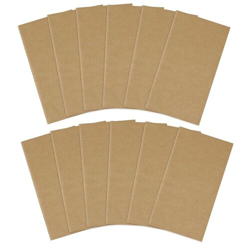 12Pcs Kraft Paper Notebook Blank Travel Journal Notebooks for Writing Drawing Memo Pads and Work Notes Cover Notepad for School and Office in Saudi Arabia
