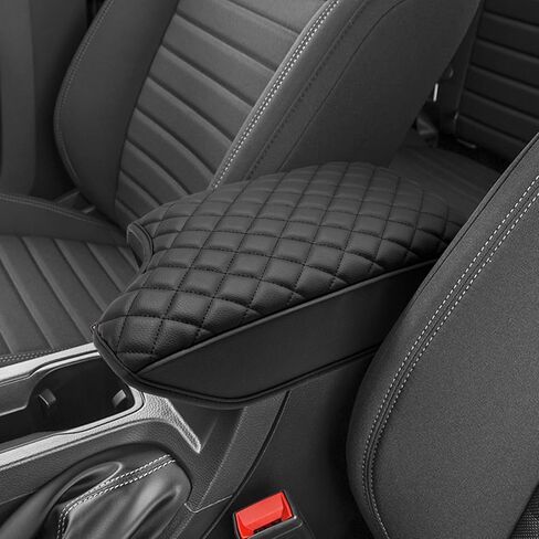 Center Console Armrest Cover for Ford Ranger 2019 2020 2021 2022 2023, Middle Console Arm Rest Lid Protector Pad, Customized Accessories, Vinyl Leather, Anti-scratch, Black in Saudi Arabia