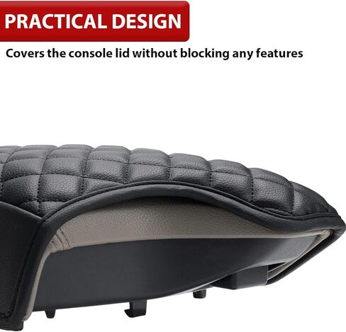 Center Console Armrest Cover for Ford Ranger 2019 2020 2021 2022 2023, Middle Console Arm Rest Lid Protector Pad, Customized Accessories, Vinyl Leather, Anti-scratch, Black in Saudi Arabia