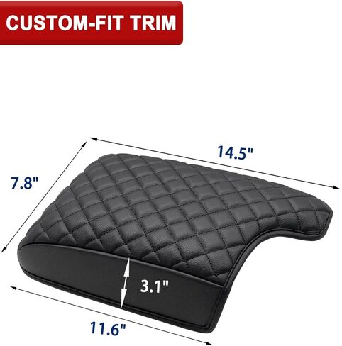 Center Console Armrest Cover for Ford Ranger 2019 2020 2021 2022 2023, Middle Console Arm Rest Lid Protector Pad, Customized Accessories, Vinyl Leather, Anti-scratch, Black in Saudi Arabia