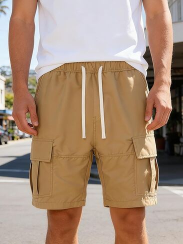Men's Casual Shorts - Quick-Dry Athletic Wear with Pockets, Street Style & Vacation Ready, Machine Washable in Saudi Arabia