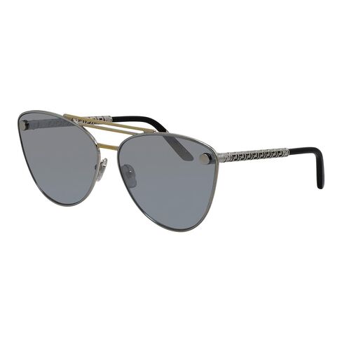 Versace VE 2267 15141U Silver/Gold Metal Cat-Eye Sunglasses Silver Mirror Lens in Saudi Arabia