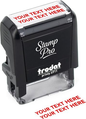 Stamp Pro Self Inking 2 Line Custom Stamp – Personalized Name or Text Stamp for Home, School, Crafts & Business Use – Choose Size, Font Style & Ink Color (Small) in Kuwait
