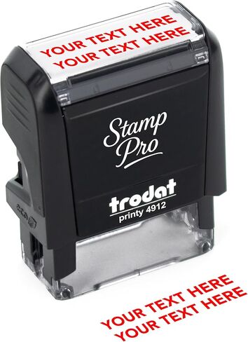 Stamp Pro Self Inking 2 Line Custom Stamp – Personalized Name or Text Stamp for Home, School, Crafts & Business Use – Choose Size, Font Style & Ink Color (Small) in Kuwait
