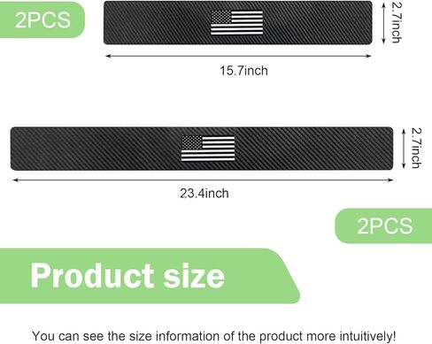 4 PCS American Flag Car Door Sill Protectors, Carbon Fiber Anti-scratch Sill Pad Film, Anti-slip Waterproof Rear Trunk Entry Guard, Self-adhesive Protection Part for Cars SUVs Trucks (Black) in Saudi Arabia