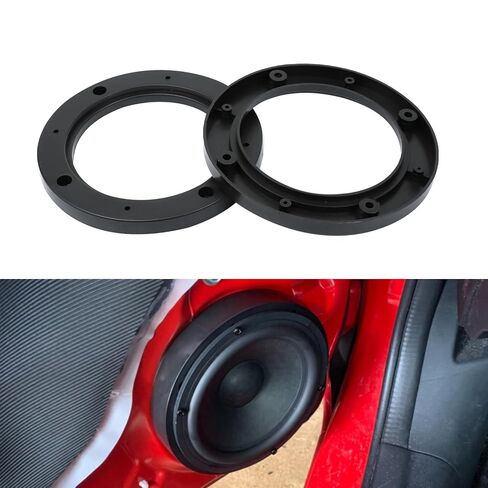 Hovom 2PCS Car Speaker Spacers, 6.5" Plastic Speaker Spacer Rings, 6.5 Inch Car Door Speakers Mounting Ring Spacer Adapter, Round Subwoofer Loudspeaker Spacers for Cars SUVs Trucks (6.5 Inch) in Saudi Arabia