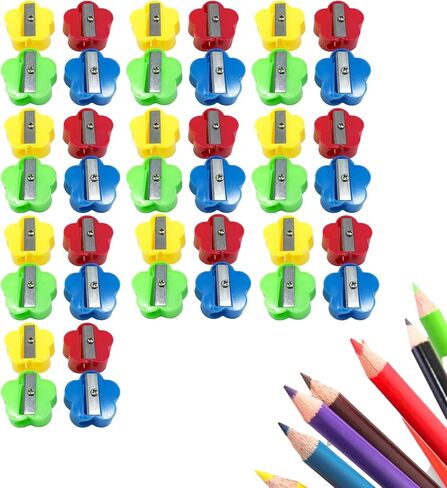 40 Pcs Mini Round Manual Pencil Sharpeners, Portable Pocket Sharpener for Office School Art Supplies, Multicolor Desktop Accessories for Home & Classroom Use in Saudi Arabia