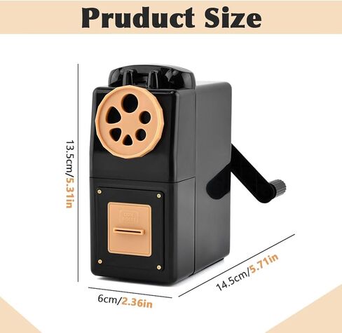 Manual Hand Crank Pencil Sharpener for Color Pencil, 8 Sizes Holesfor 6-12mm Colored Pencil Sharpener, Adjustable Point, Classroom, School, Home, Office(Black) in Kuwait