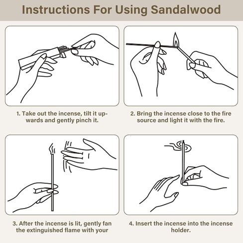 أعواد بخور خشب الصندل، 60 عبوة، أعواد بخور عطرية طبيعية، اختيار مثالي لليوجا والتأمل والاسترخاء، والعلاج العطري لتنقية الهواء والحرق طويل الأمد in Kuwait