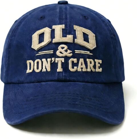 قبعة بيسبول مطرزة من Old & Don't Care، قبعة كلاسيكية مغسولة وممزقة منخفضة المظهر للرجال in Saudi Arabia