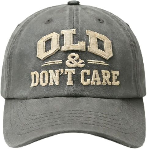 قبعة بيسبول مطرزة من Old & Don't Care، قبعة كلاسيكية مغسولة وممزقة منخفضة المظهر للرجال in Kuwait