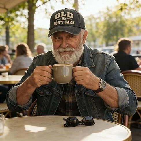 قبعة بيسبول مطرزة من Old & Don't Care، قبعة كلاسيكية مغسولة وممزقة منخفضة المظهر للرجال in Kuwait