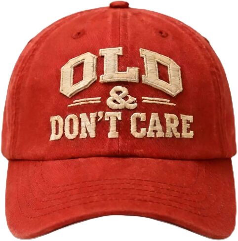 قبعة بيسبول مطرزة من Old & Don't Care، قبعة كلاسيكية مغسولة وممزقة منخفضة المظهر للرجال in Kuwait