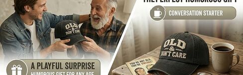 قبعة بيسبول مطرزة من Old & Don't Care، قبعة كلاسيكية مغسولة وممزقة منخفضة المظهر للرجال in Kuwait