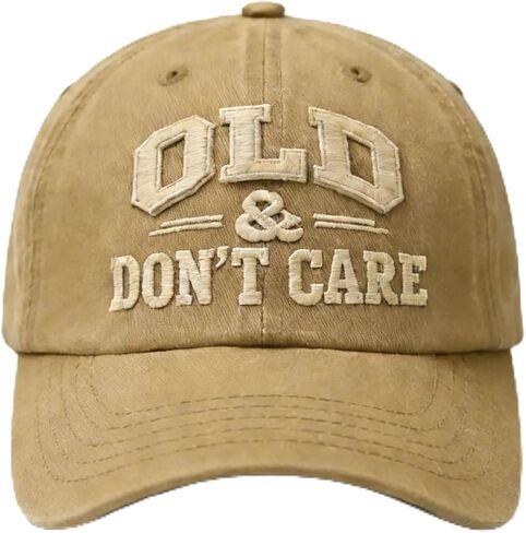 قبعة بيسبول مطرزة من Old & Don't Care، قبعة كلاسيكية مغسولة وممزقة منخفضة المظهر للرجال in Kuwait