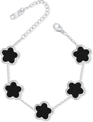 Five Leaf Clover Jewelry Set for Women |18K Gold Plated Bracelet Necklace Earrings | 5 Leaf Lucky Choker and Ear Studs for Mother and Daughter in Kuwait