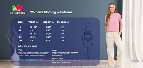 بنطال رياضي من الصوف واسع الأرجل للنساء من Fruit of The Loom in Kuwait