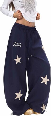 سروال فضفاض فضفاض للسيدات من ماركة داشهند مطرز بأرجل واسعة برباط مع جيوب in Kuwait