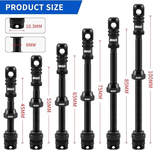 2PCS Tubeless Valve Stem, Tubeless Presta Valve Stem, Presta Valve Core Removing Tool Cap, 45MM Grey in Kuwait