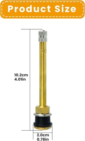 10 Pack TR572 Truck Valve Stems, Replacement Tubeless Valve Stems, 3-3/4 Clamp-in Brass Tire Metal Valves Stem for Rim Φ.625" Diameter Valve Rim Holes in Saudi Arabia