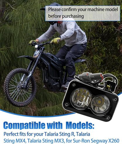 Motorcycle Light Bar Led Headlight Kit Fits for Talaria Sting R MX4 MX3, for Sur-Ron Segway X260,20W 6000-6500K Upgrade Motorcycle Front Lights Bars Led Headlamp in Saudi Arabia