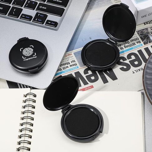 24 قطعة من وسادات حبر بصمة الإبهام، وسادات ختم حبر مائية صغيرة سوداء اللون لمستلزمات كاتب العدل، والمكتب، وأمن الهوية، وإنفاذ القانون، وبطاقات بصمات الأصابع، والاستخدام المنزلي in Kuwait