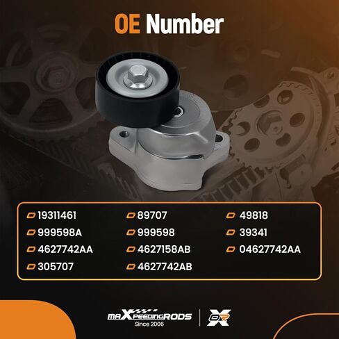 maXpeedingrods Belt Tensioner Assembly with Pulley for Jeep Cherokee 2014-2023 Renegade 2015-2021 Chrysler 200 2015-2017 Compass 2018-2022 Dodge Dart 2013-2016 Fiat 500X 2016-2018 19311461 4627742AA in Saudi Arabia