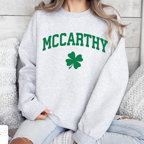 Personalized Name St Patrick's Day Sweatshirt, Custom Shamrock Last Name Sweater, Four Leaf Clover Hoodie, St Patrick's Day Sweatshirt in Kuwait