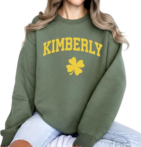 Personalized Name St Patrick's Day Sweatshirt, Custom Shamrock Last Name Sweater, Four Leaf Clover Hoodie, St Patrick's Day Sweatshirt in Kuwait
