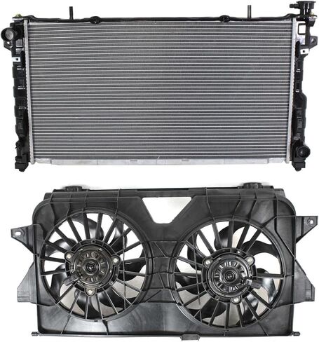 Replacement Radiator and Cooling Fan Kit Fits Chrysler Town and Country 2006-2007 3.3L V6 (Base, LX) in Saudi Arabia