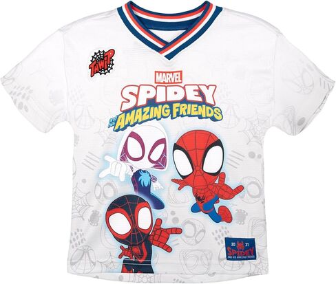 Marvel Spidey and His Amazing Friends Mesh Soccer Jersey Athletic T-Shirt Toddler to Big Kid Sizes (2T - 10-12) in Saudi Arabia