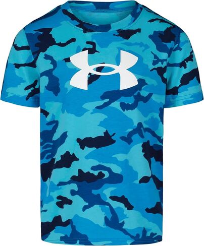 Under Armour Boys' Short Sleeve Core Graphic T-Shirt, Lightweight & Breathable, Relaxed Fit, Fresco Blue Woodland, 4 in Saudi Arabia