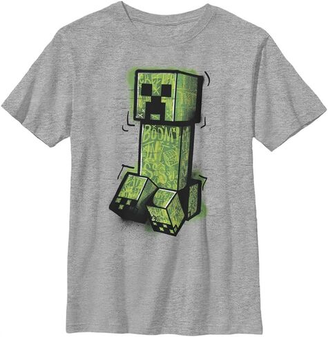 Minecraft Graffiti Creeper Boy's Heather Crew Tee in Saudi Arabia