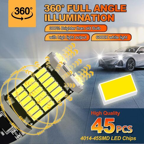 921 912 W16W أضواء عكسية لفورد 2009-2014 F-150 2011-2016 F250 F350 Super Duty Back Up Light 6000K أبيض بارد، لمبة OEM فائقة السطوع، إضاءة 360 درجة قطعتان in Kuwait