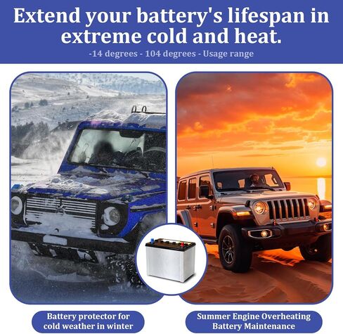 Car Battery Blanket, 40"x 7" Car Battery Blanket Insulation Wrap with 2 Sealing Tape Easy Installation for Extreme Temperature Protection in Saudi Arabia