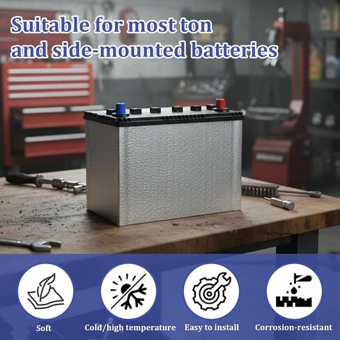 Car Battery Blanket, 40"x 7" Car Battery Blanket Insulation Wrap with 2 Sealing Tape Easy Installation for Extreme Temperature Protection in Saudi Arabia